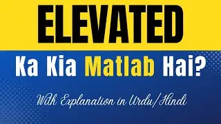 Elevated Meaning in Urdu |'Elevated Ka Kia Matlab Hota Hai'| Urdu/Hindi Explanation Included