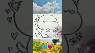 Draw a cute Chibi cat thinking about something wonderful #chibi #drawing #cat