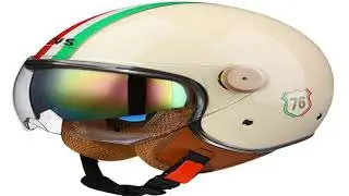 #Lightweight Vintage Motorcycle Helmet With Dual Visor Motorbike Riding 3/4 Open Half Helmet Retro