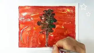 Easy Abstract Tree 😃 Acrylic Painting for Beginners / Quick Easy Art / Short Demo