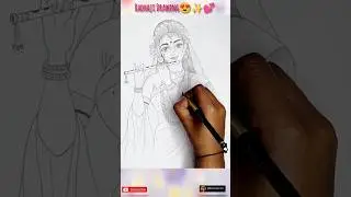 Radha Rani Drawing😍💕🙏#shorts#drawing#art#trending#radheradhe✨