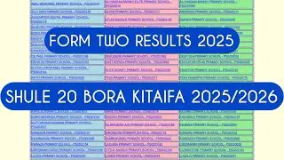 SECOND SAT RESULTS 2025 - TOP 20 SCHOOLS IN TANZANIA
