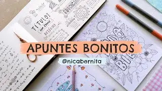 APUNTES BONITOS CON UN SOLO COLOR 🌼 TÍTULOS LARGOS, MÁRGENES Y PORTADAS PARA CUADERNOS con flores