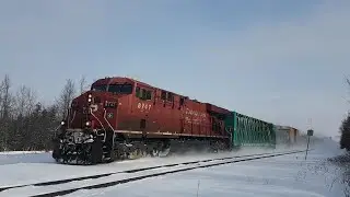 Canadian Pacific 231 meets CP G62 at Bedell, Ontario. January 17, 2026.