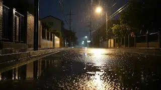 The sound of rain in the street