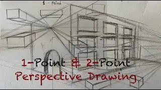 1-Point & 2-Point Perspective Drawing | Cube and Building Sketch Tutorial
