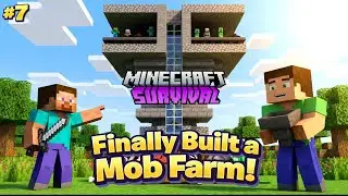 Build A Mob XP Farm in Minecraft | Day 7 Minecraft | LeoAsh Playz #minecraft