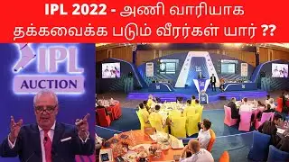 IPL 2022 Retained Player List in Tamil