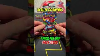 Day 135 - Opening a Mega Evolution Base Set booster pack & pulling our 3rd hit in a row! 😬 #ptcg