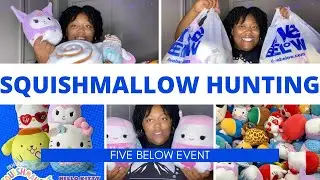 Squishmallow Hunting | Five Below Event | Sanrio, Kuromi, Cinnamoroll | Connor the Cow | & More