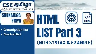 12.0 தமிழில் List in HTML Part 3 : Description and Nested list