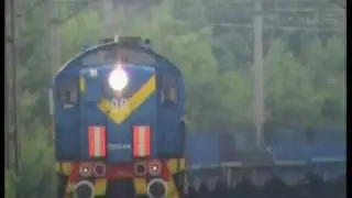 Pociąg towarowy opreatora Kolprem 345025 (Tem2-046 & Tem2-53)