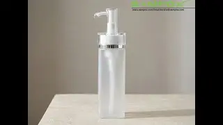 Frosted Square PET Bottle with Long Curved Oil Pump