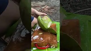 The perfect knife for slicing coconut.  #coconut  #skills