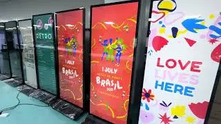 75inch Digital LCD Stretched Full Screen Super Clear Display Kiosk Screen with Smart Split Screen