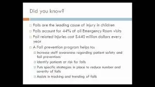 Falls Prevention Strategies - Do paediatric facilities really need them?