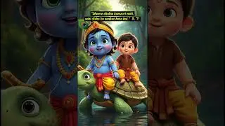 🐢Krishna Ke Saath River Crossing | Forest Adventure Kids Bhakti🌿💙 #shorts #krishna #shivubhaktikids
