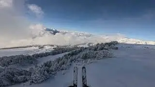 Speedflying from Panplatten in Skiresort Hasliberg in Switzerland
