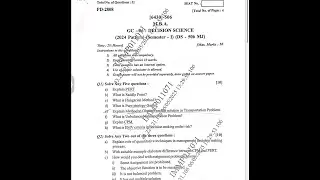 Decision Science- May 2025 MBA 1st Year S.P.P.U. Solved Question Paper