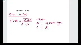 Costing Unit Test Examination paper Discussion