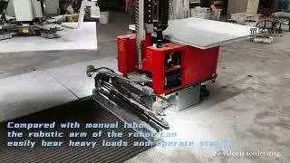 Zhuling Technology's Tile Laying Robot compared with manual tiling, the quality is more stable.