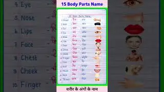 15 body parts name in english and hindi | body parts name | sharir ke angon ke naam #shorts #english
