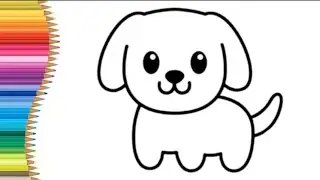 Cute Cartoon Puppy Dog Drawing | Easy Puppy Drawing for Kids | Adorable Dog Art for Beginners