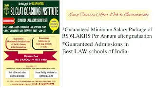 SL CLAT Coaching institute,Tirupati  Common LAW admission test/ After intermediate What to do ?
