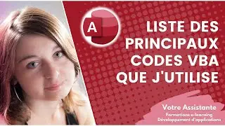 Liste des principaux codes VBA que j'utilise sur Access