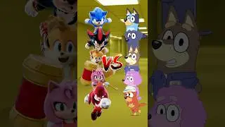 Участники Sonic против участников Bluey #шорты #Sonic #bluey