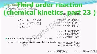 Third order reaction, its actual meaning, examples(chemical kinetics part 23 CBSE class 12,JEE, IIT)