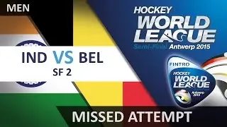 Rupinder puts his flick just wide IND 0-2 BEL