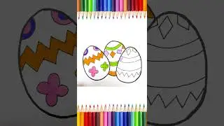 How to Draw And Color Eggs for Kids & Toddlers #howtodraw #drawing #forkids #shorts #eggs