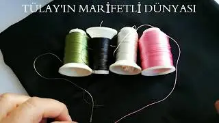 128-) Düz Siyah Yazmaya Yaptığım Sıralı Çıtı Pıtı İğne Oyası Modeli 👍