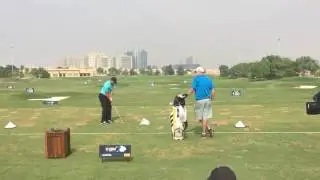 Sergio Garcia long slo-mo on the range at the 2016 DP World Tour Championship