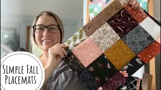 Fall quilted placemats, Making patchwork Placemats, charm pack pattern, VLOG