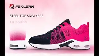 Best  FENLERN Steel Toe Shoes Women Lightweight Air Cushion Safety Sneakers Comfortable Slip