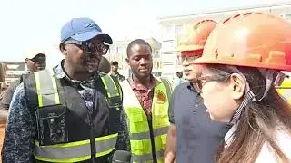 Public Works Minister  Glidding Tour The Construction Of The Overhead Bridge in Sinkor.