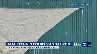 Maui Tennis Court Vandalized