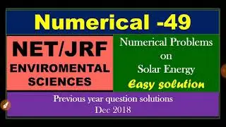 Solar energy numerical question| NTA UGC NET JRF environmental sciences| mind mapping| net jrf
