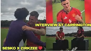 Sesko Meets Zirkzee❤️ In His First Interview At Carrington.