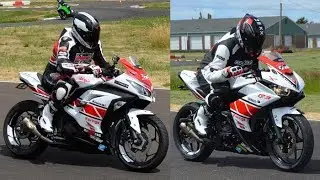 Kawasaki Ninja 300 VS Yamaha R3 with Competition Werkes Exhaust - Hear them Trackside