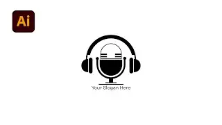 🎨 Professional Headphone & Mic Logo Design in Illustrator &ndash; Easy for Beginners