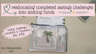 Stuffing November's Completed Savings Challenges into Sinking Funds