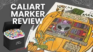 Caliart Alcohol Markers Review 🎃🖍️ | Color with Me - Spooky Cute Halloween Drawing 👻✨
