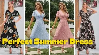 Perfect Green Summer Dress Review | Flowy V-Neck Midi with Sleeves
