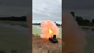 Mortar Island - Shooting Frozen Cantaloupe 02 #civilwarreenactment #artillerypieces #historyshorts