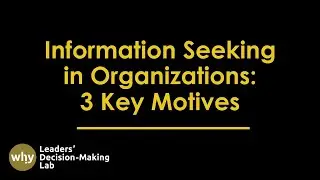 Information Seeking & Avoidance in Organizations | Instrumental, Hedonic & Cognitive Utility