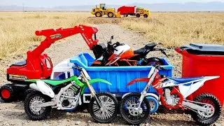 Dirt Bike Finger | Трейловый байк KTM 450 SX-F Trabas | Поиск пожарной машины, фургона и экскаватора