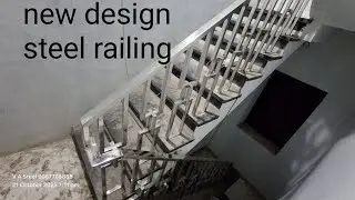 SS steel railing square pipe railing design#staircase​ handrail/steel metal budget friendly 